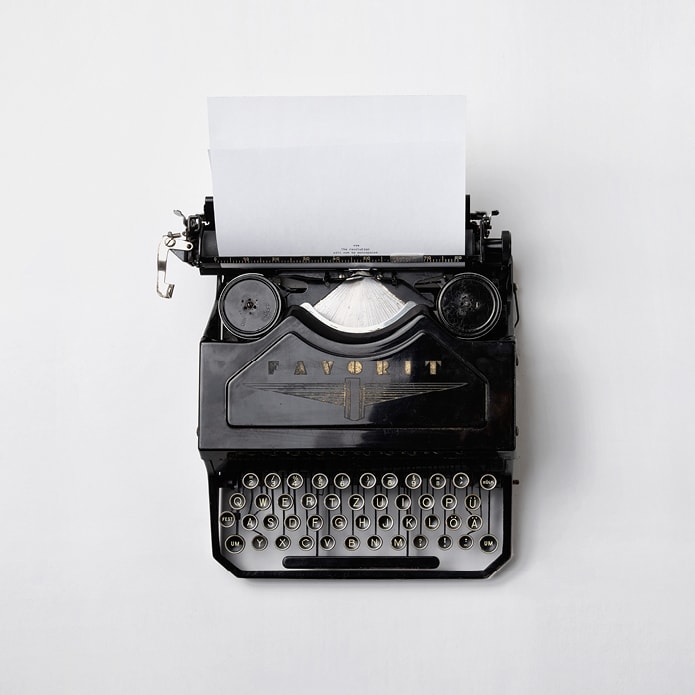 Schreibmaschine als Symbol für Kreativtext