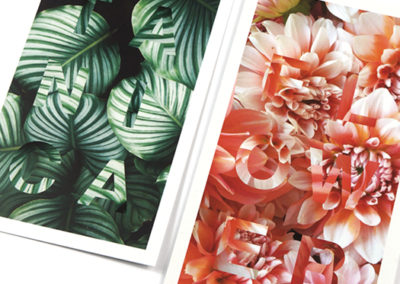 Postkarten Design mit floralen Motiven
