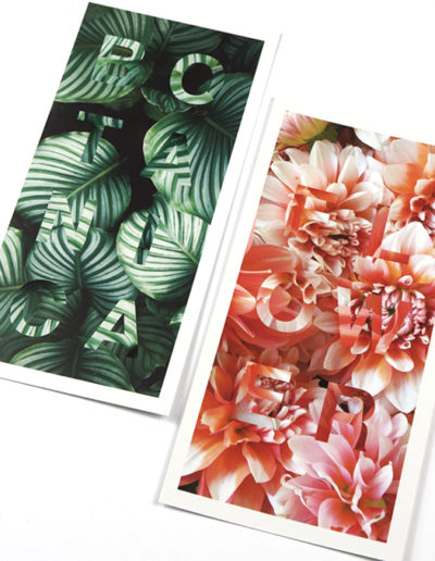 Postkarten Design mit floralen Motiven